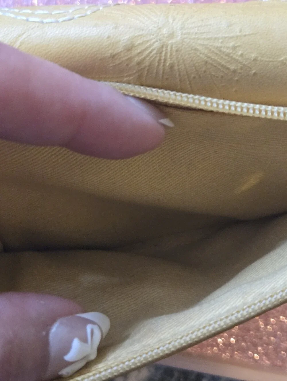 Vintage Fossil Yellow Leather Wallet Floral Embossed Tooled Studded Flap Clutch